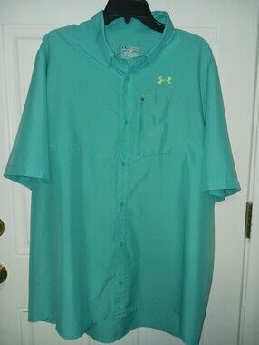 UA Short-Sleeve Tech Performance Heat Gear Button-Up Shirt XXL